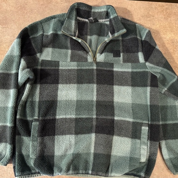 Volcom Green and Black Zip Up Sweater - Picture 2 of 7